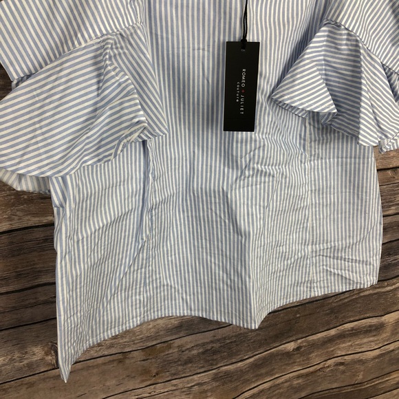 Romeo and Juliet blue white striped sleeveless top - Picture 4 of 7